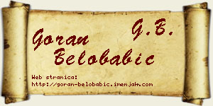 Goran Belobabić vizit kartica